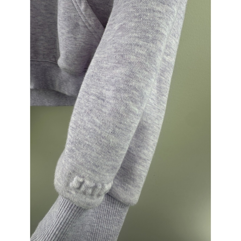 SKIMS Limited Edition Cotton Fleece Cropped Full Zip Up Hoodie Purple Heather M - Picture 14 of 16